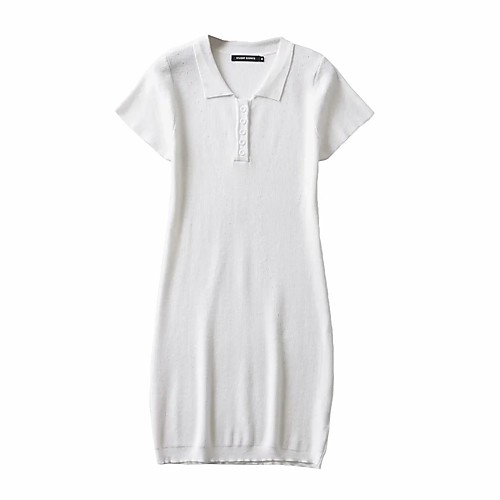 

Women's A Line Dress Short Mini Dress pea green khaki White Black Short Sleeve Solid Color Summer Casual 2021 S M