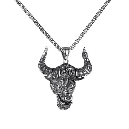 

MPL Fashion new hip hop retro Tauren titanium steel domineering necklace for men