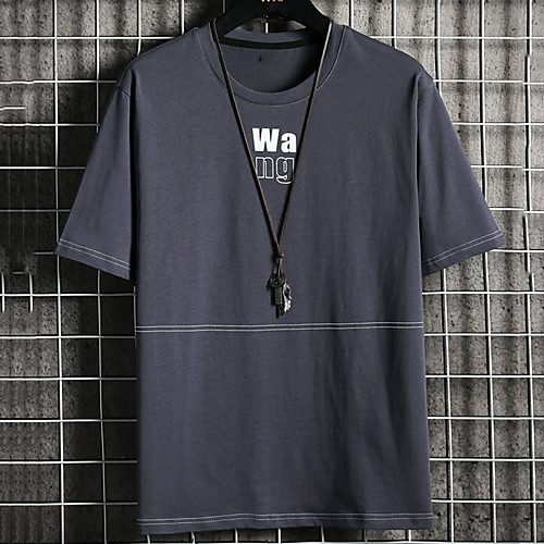 

Men's Unisex Tee T shirt Hot Stamping Graphic Prints Letter Plus Size Print Short Sleeve Casual Tops Cotton Basic Fashion Designer Big and Tall White Black Khaki