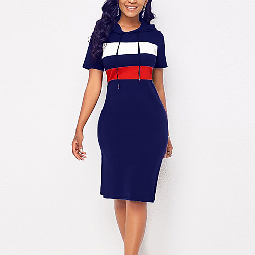 

Women's A Line Dress Knee Length Dress Black Navy Blue Short Sleeve Multi Color Summer Casual 2021 S M L XL XXL 3XL 4XL