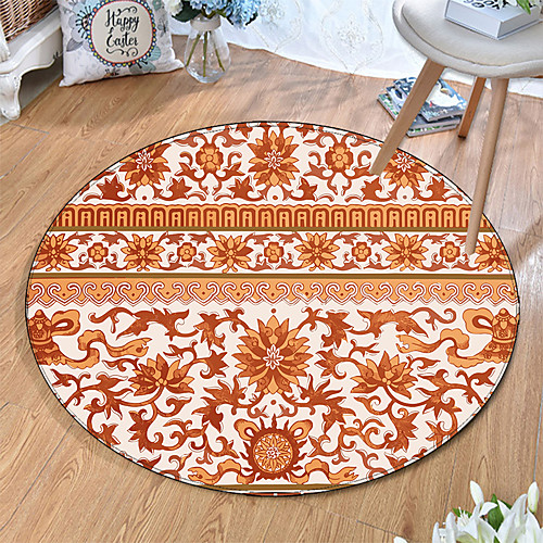 

Round 5mm Area Rugs Machine Made Polyster Non Skid Modern 3D