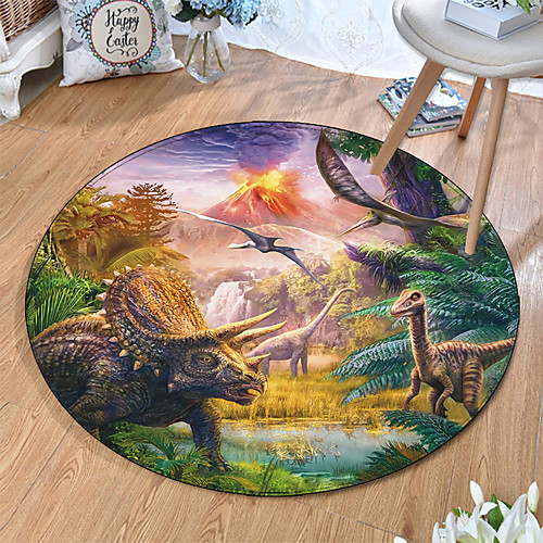 

Round 5mm Area Rugs Machine Made Polyster Non Skid Modern 3D