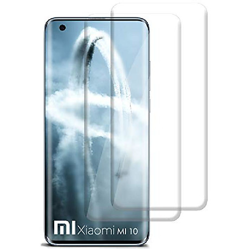 

moex full screen tempered glass compatible with xiaomi mi 10 - rimless protective film, whole screen, curved 3d protective glass film, clear 2x clear
