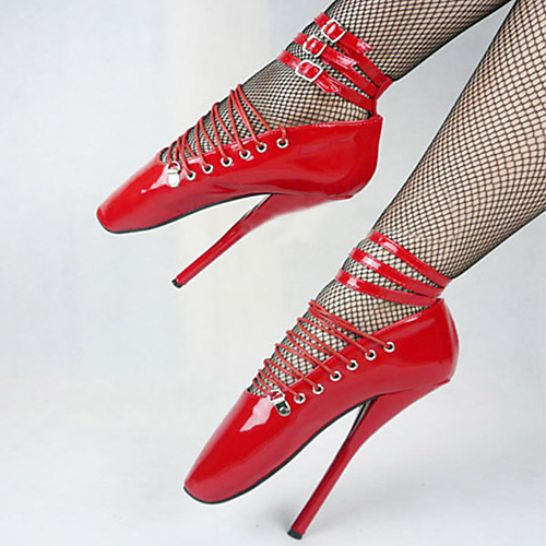 

Women's Heels Stiletto Heel Closed Toe PU Solid Colored White Red Pink