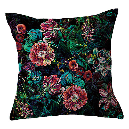 

Floral Double Side Cushion Cover 1PC Soft Decorative Square Throw Pillow Cover Cushion Case Pillowcase for Bedroom Livingroom Superior Quality Machine Washable Outdoor Cushion for Sofa Couch Bed Chair Garden Theme