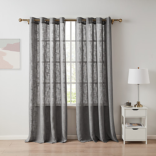 

Classic Semi-Sheer Two Panels Curtain Living Room Curtains