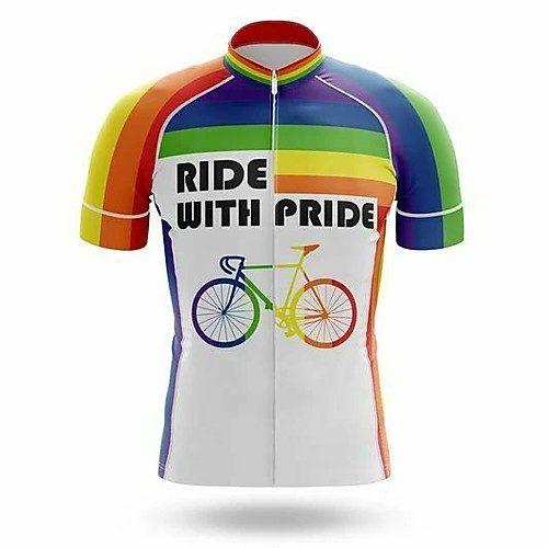 

21Grams Women's Short Sleeve Cycling Jersey Summer Spandex White Rainbow Bike Top Mountain Bike MTB Road Bike Cycling Sports Clothing Apparel / Stretchy / Athleisure