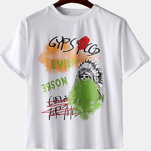 

Men's Unisex Tee T shirt Hot Stamping Bird Letter Plus Size Print Short Sleeve Casual Tops Cotton Basic Designer Big and Tall White Black