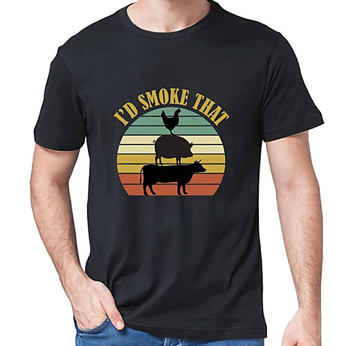 

Men's Unisex Tee T shirt Hot Stamping Graphic Prints Letter Animal Plus Size Print Short Sleeve Casual Tops Cotton Basic Designer Big and Tall Round Neck White Black Light gray / Summer