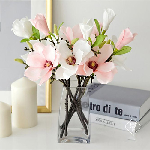 

36cm European Style Short Branch Mini Magnolia Single Branch Imitation Flower Desktop Decoration