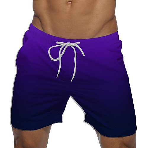 

Men's Designer Casual / Sporty Big and Tall Quick Dry Breathable Soft Holiday Beach Swimming Pool Shorts Bermuda shorts Swim Trucks Pants Gradient Graphic Prints Short Drawstring Elastic Drawstring