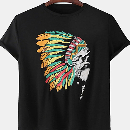 

Men's Unisex Tee T shirt Hot Stamping Character Plus Size Print Short Sleeve Casual Tops Cotton Basic Designer Big and Tall Black