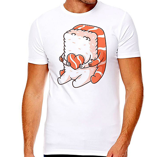

Men's Unisex Tee T shirt Hot Stamping Graphic Prints Character Plus Size Print Short Sleeve Casual Tops Cotton Basic Designer Big and Tall White