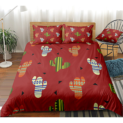 

Duvet Cover Sets 3 Piece Rayon / Polyester 3D Rainbow Reactive Print Bohemian Style