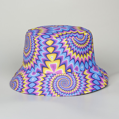 

Women's Bucket Hat Sports & Outdoor Dailywear Stripe Print Yellow Blue Hat / Fall / Summer