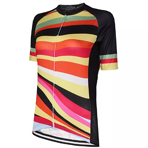 

21Grams Women's Short Sleeve Cycling Jersey Summer Spandex Polyester Black / Orange Bike Jersey Top Mountain Bike MTB Road Bike Cycling Quick Dry Moisture Wicking Breathable Sports Clothing Apparel