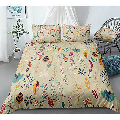 

Duvet Cover Sets 3 Piece Rayon / Polyester 3D Rainbow Reactive Print Bohemian Style