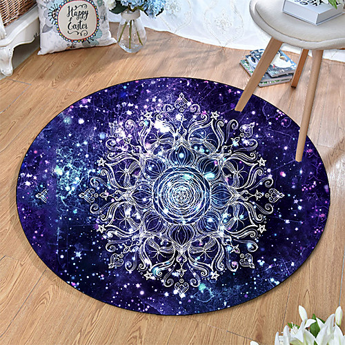

Round 5mm Area Rugs Machine Made Polyster Non Skid Modern 3D