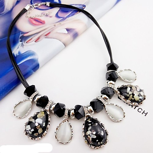 

Women's Black Cat's Eye Necklace Classic Flower Sweet Alloy Black 48 cm Necklace Jewelry 1pc For Wedding Birthday Party