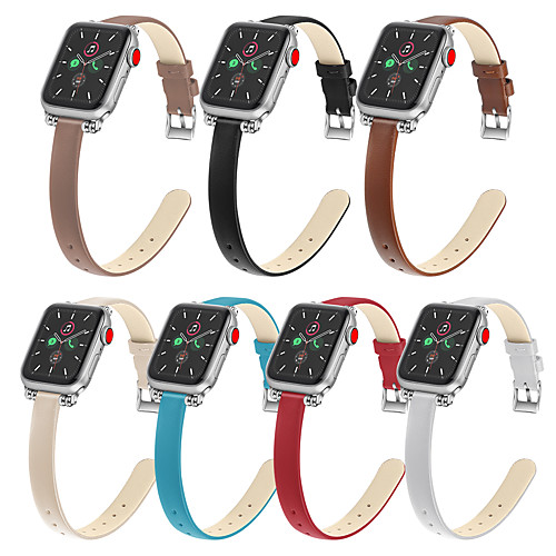 

Smart Watch Band for Apple iWatch 1 pcs Business Band Genuine Leather Replacement Wrist Strap for Apple Watch Series SE / 6/5/4/3/2/1