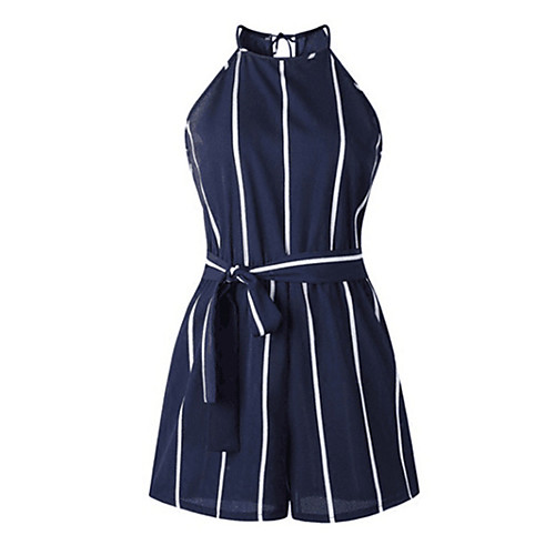 

Women's Casual 2021 black strips Can add color and size New color blue stripes Jumpsuit Stripes