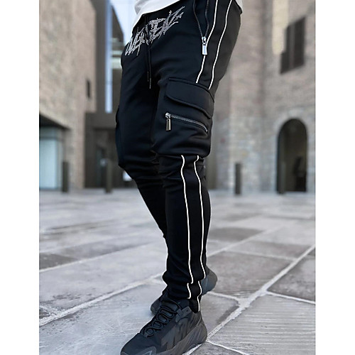 

Men's Cargo Sports Outdoor Sports Casual Sports Pants Tactical Cargo Pants Letter Full Length Print Blue Red Black Grey Khaki