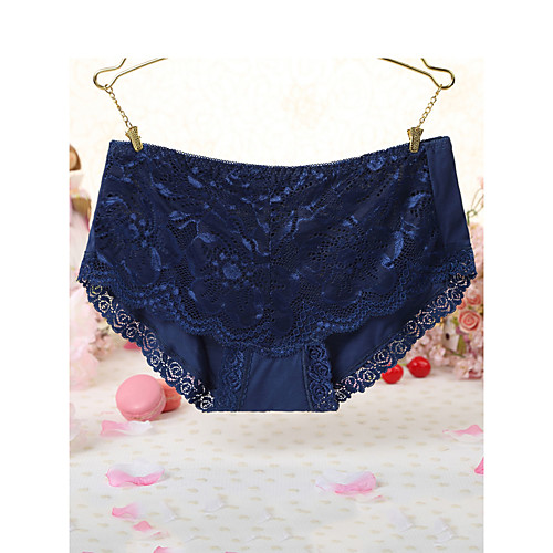 

Women's Lace Brief Micro-elastic Mid Waist 1 PC Purple One-Size