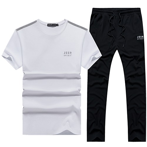 

Men's Simple Athletic Cycling Quick Dry Moisture Wicking Breathable Soft Outdoor Sports Casual Daily Pants Suit Pants Solid Color Letter Full Length Classic Print Deep Blue Black / White Black