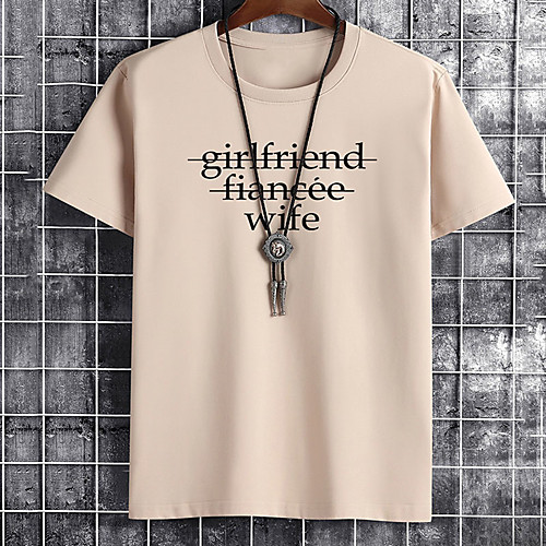 

Men's Unisex Tee T shirt Hot Stamping Graphic Prints Letter Plus Size Print Short Sleeve Casual Tops Cotton Basic Fashion Designer Big and Tall White Black Khaki
