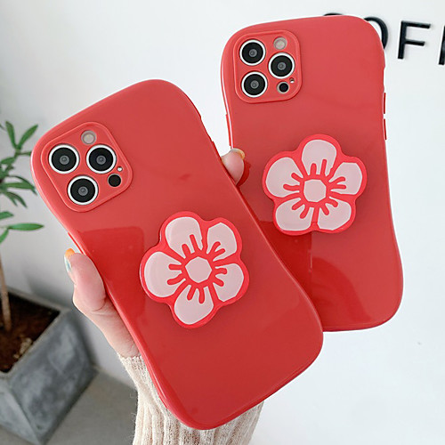 

Phone Case For Apple Back Cover iPhone 12 Pro Max 11 SE 2020 X XR XS Max 8 7 Shockproof Dustproof with Stand Solid Colored TPU