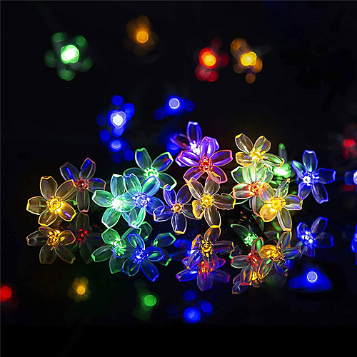 

LED Solar Outdoor String Lights 7M-50LEDs 12M-100LEDs Garden Decor Fairy Lights Outdoor Waterproof 8 Modes Hanging Flower Solar Powered String Lights for Christmas Tree Patio Fence Wedding Decor