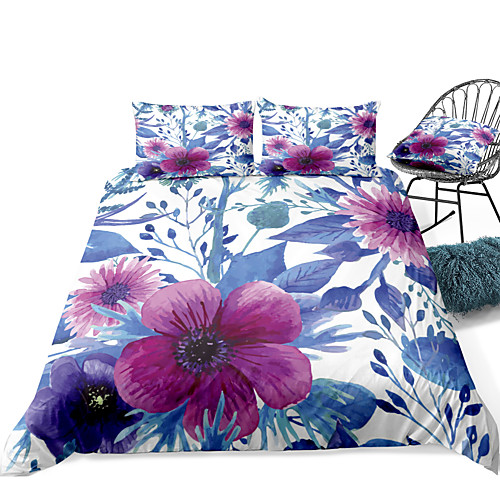 

Duvet Cover Sets 3 Piece Rayon / Polyester 3D Rainbow Reactive Print Bohemian Style