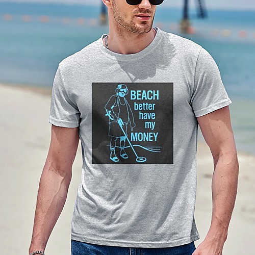 

Men's Tee T shirt Hot Stamping Graphic Prints Letter Plus Size Print Short Sleeve Casual Tops Cotton Basic Designer Big and Tall White Gray