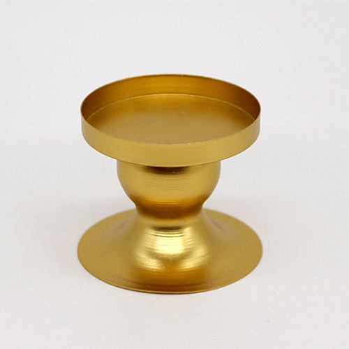

Candleholder European Gold Geometric Round Iron Candlestick Window Home Soft Metal Crafts