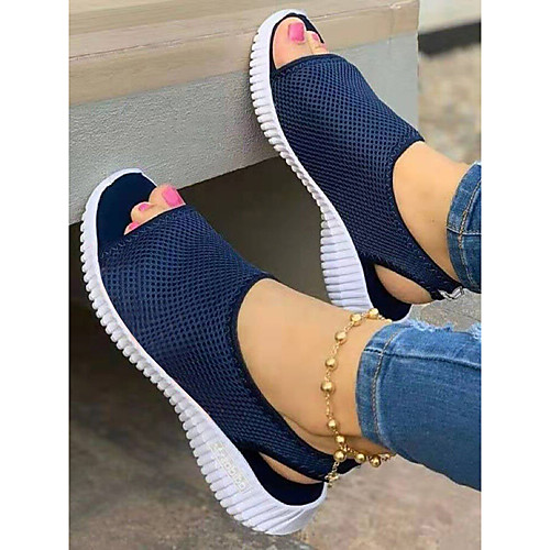 

Women's Sandals Comfort Shoes Wedge Heel Round Toe PU Solid Colored Red Black Pink