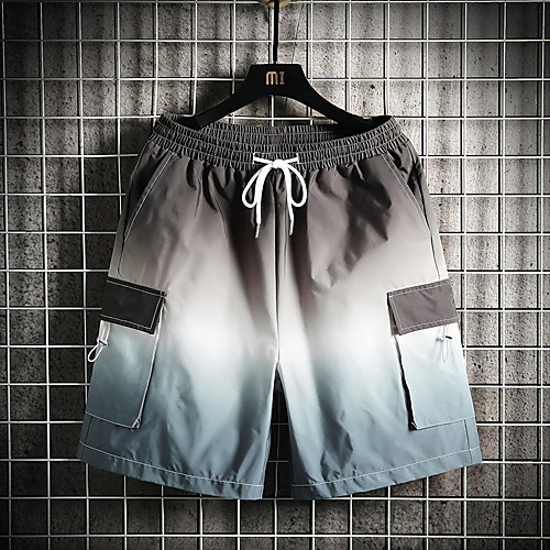 

Men's Sporty Casual / Sporty Quick Dry Breathable Soft Daily Sports Chinos Shorts Pants Gradient Short Drawstring Elastic Waist Blue Gray Orange Black