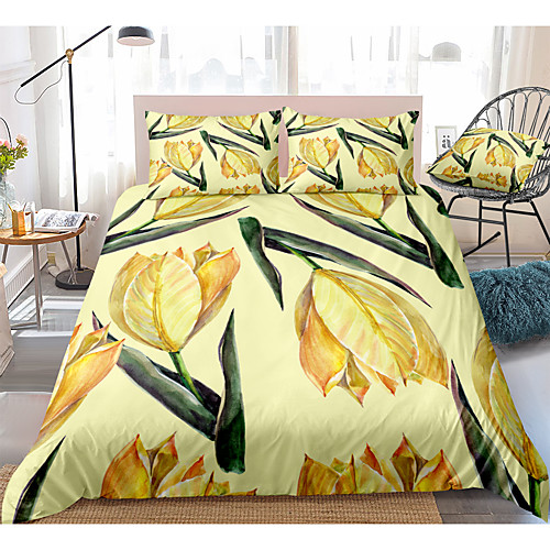 

Duvet Cover Sets 3 Piece Rayon / Polyester 3D Rainbow Reactive Print Bohemian Style