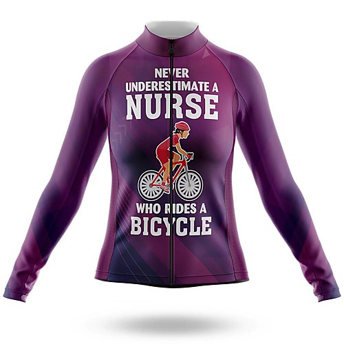 

21Grams Women's Long Sleeve Cycling Jersey Summer Spandex Fuchsia Bike Top Mountain Bike MTB Road Bike Cycling UV Resistant Quick Dry Moisture Wicking Sports Clothing Apparel / Stretchy / Athleisure