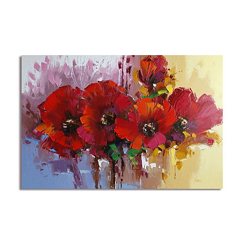 

Oil Painting Handmade Hand Painted Wall Art Red Plant Flower Home Decoration Dcor Stretched Frame Ready to Hang