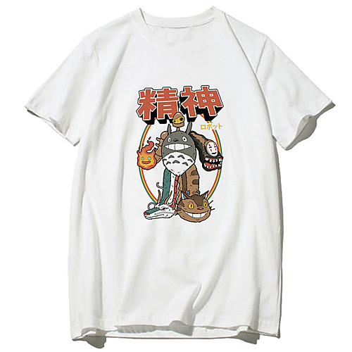 

Inspired by Totoro Cosplay Anime Cartoon Polyester / Cotton Blend Print Harajuku Graphic Kawaii T-shirt For Women's / Men's