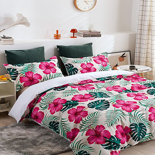

3-Piece Duvet Cover Set Hotel Bedding Sets Comforter Cover with Soft Lightweight Microfiber Include 1 Duvet Cover 2 Pillowcases for Double/Queen/King(1 Pillowcase for Twin/Single)