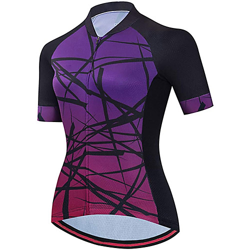 

21Grams Women's Short Sleeve Cycling Jersey Summer Spandex Purple Bike Top Mountain Bike MTB Road Bike Cycling Sports Clothing Apparel / Stretchy / Athleisure