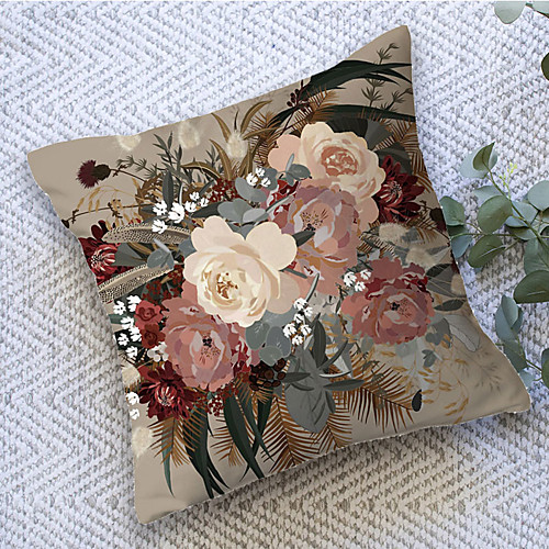 

Floral Double Side Cushion Cover 1PC Soft Decorative Square Throw Pillow Cover Cushion Case Pillowcase for Bedroom Livingroom Superior Quality Machine Washable Outdoor Cushion for Sofa Couch Bed Chair