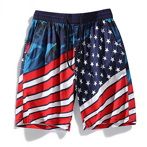 

Men's Sporty Casual / Sporty Quick Dry Breathable Soft Daily Sports Chinos Shorts Bermuda shorts Pants Print Knee Length Drawstring Pocket Elastic Waist Camouflage Blue Royal Blue