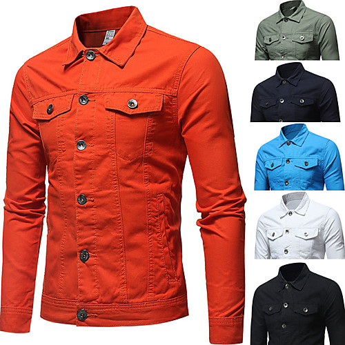 

Men's Shirt Solid Colored Button-Down Long Sleeve Casual Tops Cotton Casual Fashion Breathable Comfortable White Blue Fuchsia