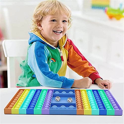 

1 pcs Fidget Toys Board Game Popit Rainbow Chess Board Simple Dimple Popper Fidget Sensory Toys Stress Relief Toy Silicone Figet Toys