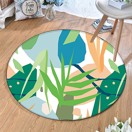 

Round 5mm Area Rugs Machine Made Polyster Non Skid Modern 3D