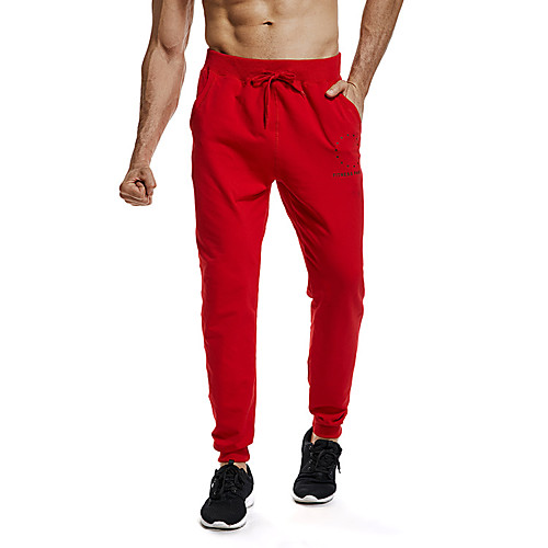 

Men's Athleisure Sports Outdoor Sports Casual Sports Pants Sweatpants Pants Letter Full Length Print Red Black Grey
