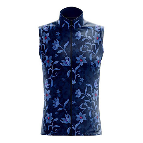 

21Grams Women's Sleeveless Cycling Jersey Summer Spandex Dark Blue Floral Botanical Bike Top Mountain Bike MTB Road Bike Cycling Quick Dry Moisture Wicking Sports Clothing Apparel / Stretchy