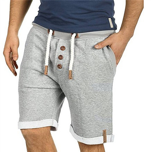 

Men's Sporty Casual / Sporty Quick Dry Breathable Soft Daily Sports Chinos Shorts Pants Solid Color Short Drawstring Elastic Waist Grey Black Brown